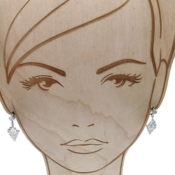 Vintage Inspired Silver Drop Earrings with Screw Back - Picture 1 of 3